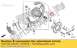 Aqui você pode pedir o descrição não disponível em Honda , com o número da peça 42650K28920: