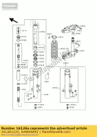 161261123, Kawasaki, soupape, cylindre de fourche kawasaki klr  d kl250 klr250 250 , Nouveau