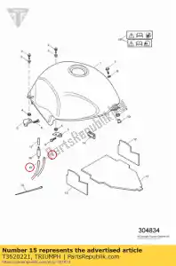 triumph T3620221 pipe, fuel tank overflow - Bottom side