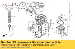 Ici, vous pouvez commander le jet, lent, # 48 auprès de Honda , avec le numéro de pièce 99103KAS0480: