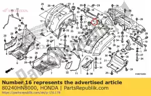 Honda 80240HN8000 cap, r. tampa da luz traseira - Lado inferior