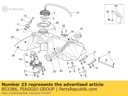 Aprilia 853386, Up.lh decalcomania serbatoio carburante, OEM: Aprilia 853386