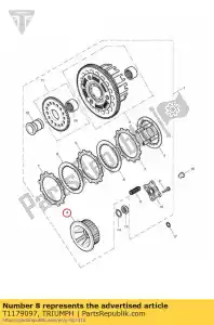 triumph T1179097 embrague de tambor central - Lado inferior