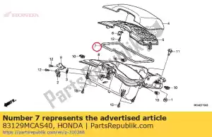 Honda 83129MCAS40 joint, couvercle - La partie au fond