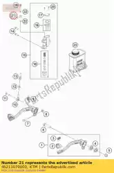 Ici, vous pouvez commander le flexible de frein arrière 65 sx 09 auprès de KTM , avec le numéro de pièce 46213070000: