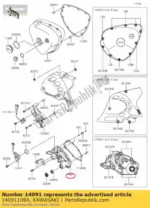 kawasaki 140911084 cubierta, transmisión ej650-a1 - Lado inferior