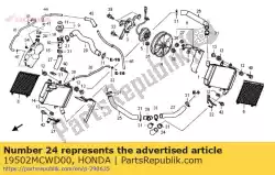 Aqui você pode pedir o mangueira, l. Radiador inferior em Honda , com o número da peça 19502MCWD00: