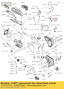 kawasaki 110572431 01 suporte, respirador - Lado inferior