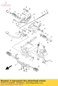 yamaha 5YPF71120000 eje, soporte principal - Lado inferior