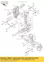 45014048152B, Kawasaki, shockabsorber, spg czarny zx1000 kawasaki h2 1000 2015 2016, Nowy