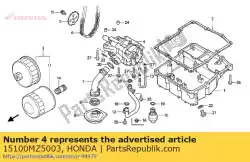 pomp assy, ?? Olie van Honda, met onderdeel nummer 15100MZ5003, bestel je hier online: