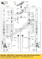 Tutaj możesz zamówić zespó? Amortyzatora, widelec, prawy, blk + zr100 od Kawasaki , z numerem części 44071075948B: