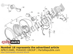 Aprilia AP8212680, Richtingaanwijzer lens, OEM: Aprilia AP8212680