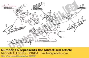 Honda 64306MALE00ZD listra a, r. capuz inferior ( - Lado inferior