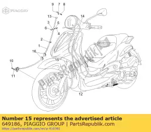 Piaggio Group 649186 assy de transmission de contrôle de fermeture de gaz - La partie au fond