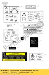 label, binnenkomend, zwart van Triumph, met onderdeel nummer T3908401, bestel je hier online: