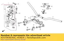 Tutaj możesz zamówić prowadnica, przewód hamulcowy (górny) od Honda , z numerem części 45470KRE900: