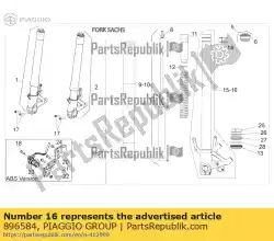 Ici, vous pouvez commander le moyeu + jambe de fourche droite auprès de Piaggio Group , avec le numéro de pièce 896584: