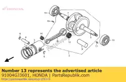 Here you can order the brg,ball radial 6 from Honda, with part number 91004GJ3601: