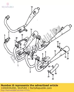 Suzuki 1446934200 braçadeira, silenciador c - Lado inferior