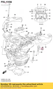 suzuki 0916009016 lavadora, 9.5x20x1 - Lado inferior