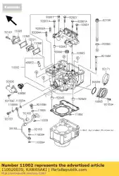 head-assy-cilinder van Kawasaki, met onderdeel nummer 110020039, bestel je hier online: