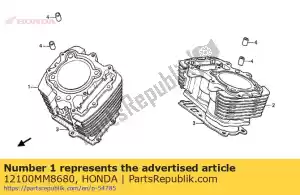 Honda 12100MM8680 cylinder comp,fr - Bottom side