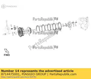 Piaggio Group 8714475001 pinion - Bottom side