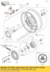 Qui puoi ordinare collare, asse rr, rh, l = 1 zx900-e1 da Kawasaki , con numero parte 921521246: