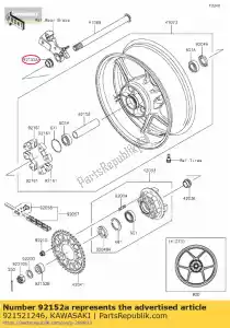 kawasaki 921521246 collar,rr axle,rh,l=1 zx900-e1 - Bottom side