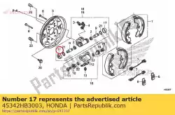 Ici, vous pouvez commander le coffre, cylindre de roue auprès de Honda , avec le numéro de pièce 45342HB3003: