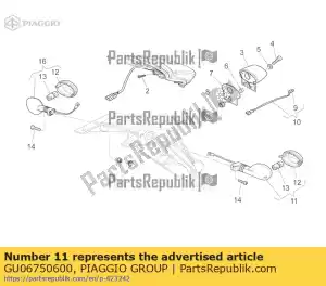 Piaggio Group GU06750600 direita direita / esquerda traseira indic. - Lado inferior