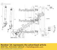 898796, Piaggio Group, émbolo derecho completar aprilia dorsoduro zd4sm000, zd4sma00, zd4smc00, zd4smc01 750 2008 2009 2010 2011 2015 2016, Nuevo