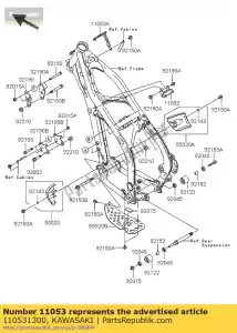 kawasaki 110531300 support, bobine d'allumage kx250-n - La partie au fond