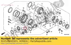 Ici, vous pouvez commander le roulement, bille radiale (de0 auprès de Honda , avec le numéro de pièce 91052MGE003:
