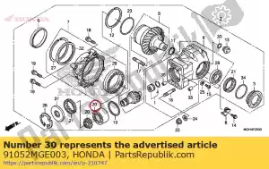 Honda 91052MGE003 roulement, bille radiale (de0 - La partie au fond