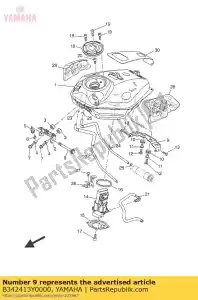 yamaha B342413Y0000 support, raccord de réservoir - La partie au fond