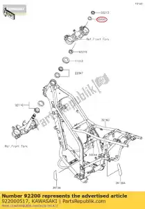 Kawasaki 922000517 washer,steering stem - Bottom side