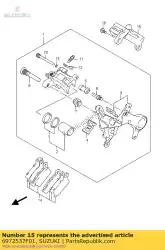 Here you can order the guard,rr calipe from Suzuki, with part number 6972537F01: