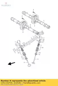 suzuki 1291142F00 válvula de admisión - Lado inferior