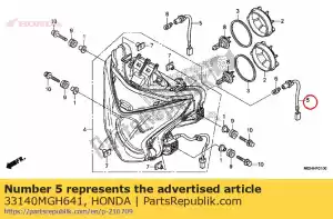 honda 33140MGH641 zócalo comp., luz de posición - Lado inferior