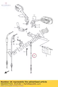 Suzuki 5820047H20 cable assy,clut - Bottom side