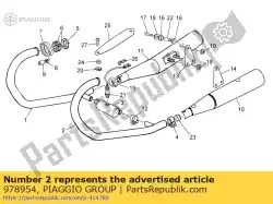 Here you can order the lh exhaust pipe from Piaggio Group, with part number 978954: