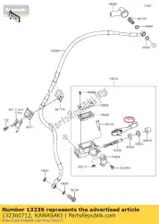 Aquí puede pedir palanca-comp, freno delantero kx250yc de Kawasaki , con el número de pieza 132360712: