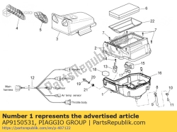 Aprilia AP9150531, Basis van filterhuis, OEM: Aprilia AP9150531