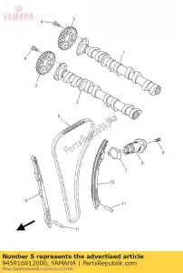 yamaha 945916812000 cadeia - Lado inferior