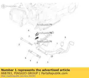 Piaggio Group 668783 suporte central - Lado inferior