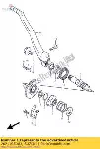 Suzuki 2621105D03 arbre, kick star - La partie au fond