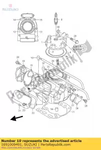 suzuki 1691009401 união, mangueira de óleo - Lado inferior