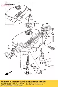 Yamaha 902090618600 washer, plate (2v0) - Bottom side